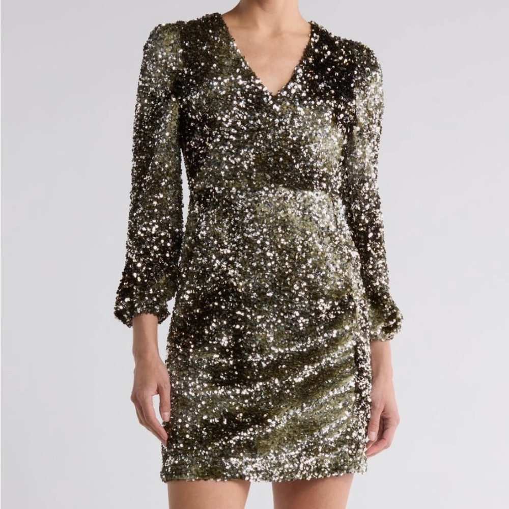 NWT BOSS Orange by Hugo Boss Dailetta Sequin Long Sleeve Cocktail Dress